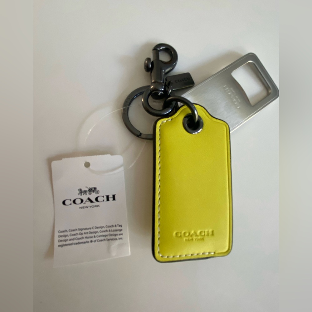 NWT Coach Leather Hide Away Bottle Opener CL419
